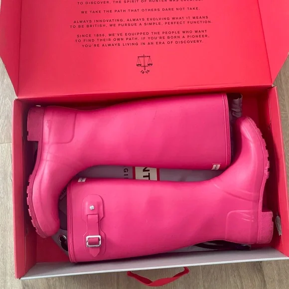 Original HUNTER tall boots in HOT Pink size 7/EU 38 - Picture 2 of 7